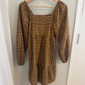 Universal Thread Olive Floral Long Sleeve Dress